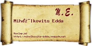 Mihálkovits Edda névjegykártya